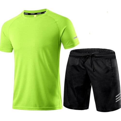 2021 Male Shorts T-Shirt + Sports Shorts Set Summer Sportswear Running Set Gym Suit For Fitness Casual Wear Sport Outfit For Men