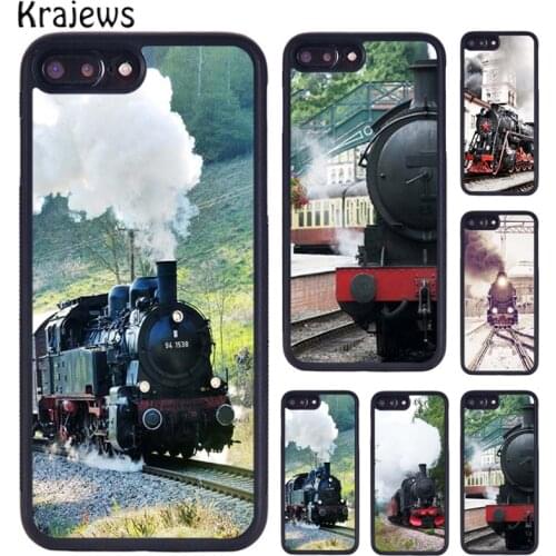 Krajews Steam Trains Style Soft Phone Case For iPhone 5 6S 7 8 plus 11 12 Pro X XR XS Max Samsung Galaxy S6 S7 S8 S9 S10 PLUS