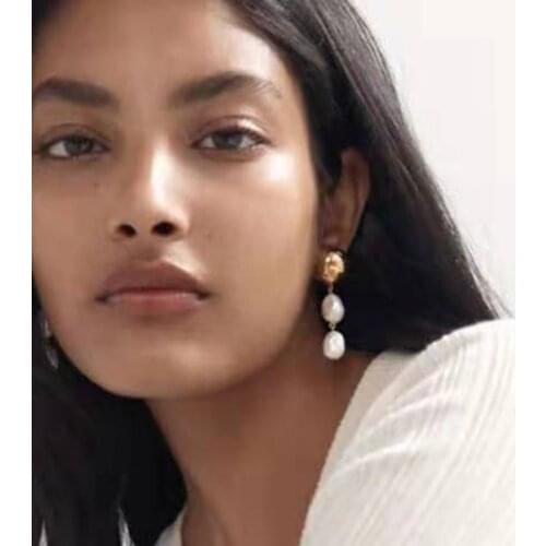 Tarnish Free PVD Gold Finish Sweet Elegant Pearl Tassels Earring Stainless Steel Tarnish Free Gold Jewelry Wholesale