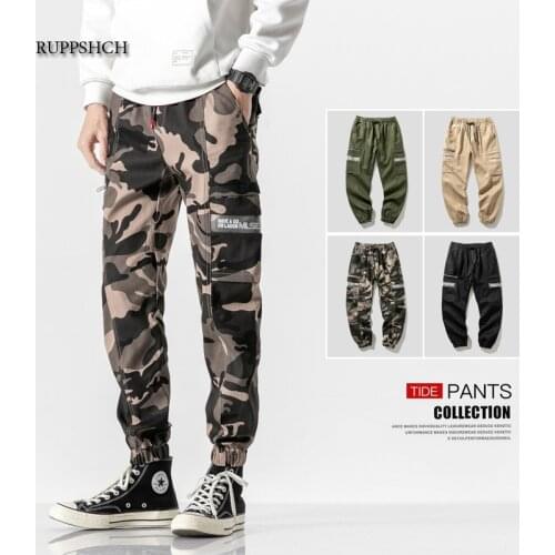 2021 New Overalls Mens Military Uniform Cotton Elastic Mens Trousers Streetwear Multi-Pocket Camouflage Pants Plus Size