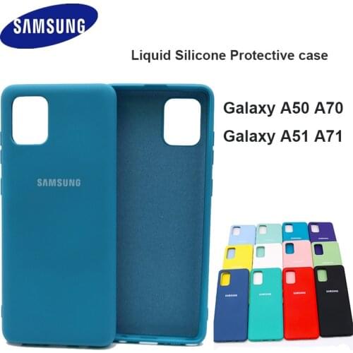Original Samsung A50 A51 Liquid Silicone Soft Protection Back Case Soft TPU Cover For Galaxy A50S A30S A70 A70S A71
