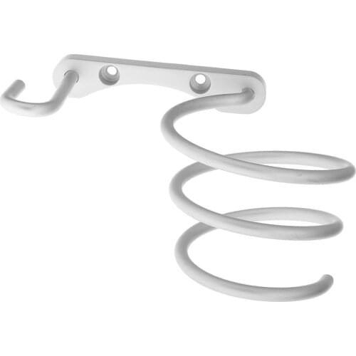 Hotel Aluminum Bathroom Hair Drier Blower Rack Storage Spiral Plug Hook Holder Bracket