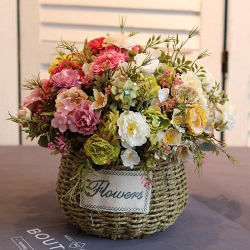 1pc Peony Vintage Silk Artificial Flowers Small Rose Wedding Fake Flower Festival Supply Home Decor Bouquet DIY Party Decoration