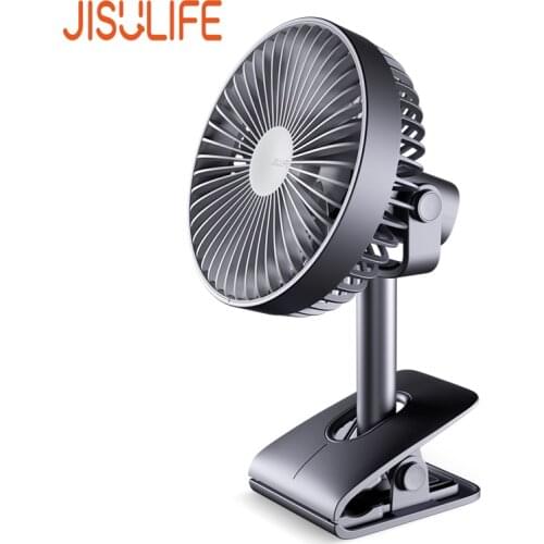 JISULIFE Portable Fan for Home Office Desk Table Clip Fan 4000mAh Battery Usb Rechargeable Silent Fans Ventiladores Para Casa