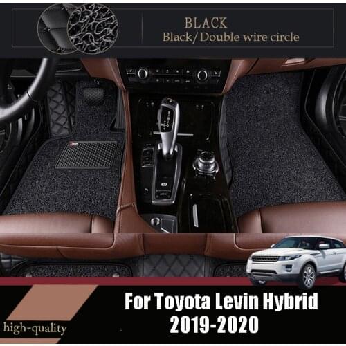 Luxury Carpets Car Floor Mats For Toyota Levin Hybrid 2020 2019 Auto Interior Accessories Double Layer Wire Loop Leather Custom