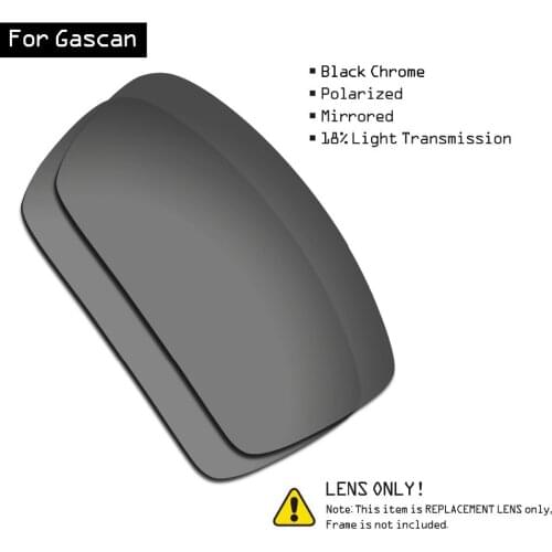 SmartVLT Polarized Sunglasses Replacement Lenses for Oakley Gascan - Black Chrome