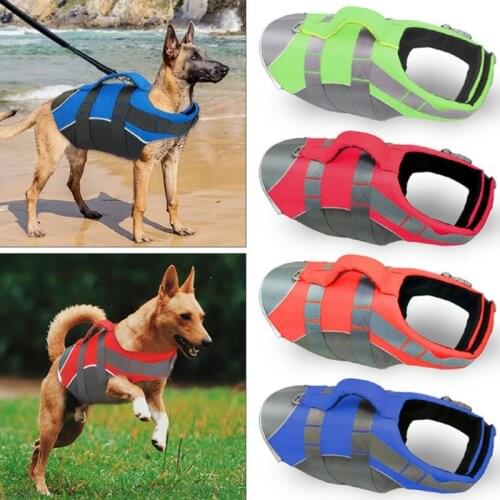 Dog Life Jacket Ripstop Dog Lifesaver Shark Vests with Rescue Handle Pet Dog Safety Swimsuit For Swimming Pool Clothing Vest