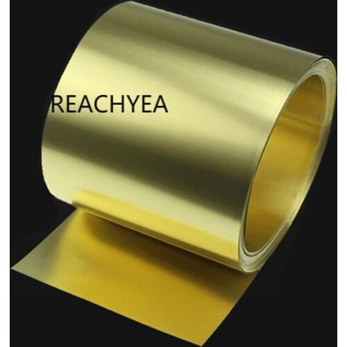 5M or 2 Meter Thin Brass Strip Thickness 0.01/0.02/0.03/0.05/0.08mm Brass Sheet gold film Brass Foil Brass plate H62 100mm width