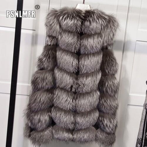 High Quality Thicken Real Natural Fox Fur Vest Plaid Slim Warm Genuine Silver Fox Fur Coat New Fashion Winter Luxury Real Gilet