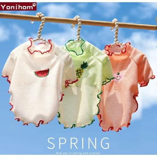 Fruit Pet Dog Vest Cottom Summer Dog Clothes Ruffle For Puppy Breathable Cool Vest Chihuahua Yorkshire Dogs Costume Outdoor