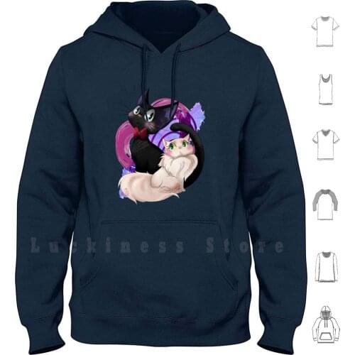 Snow Night hoodies long sleeve Kikis Delivery Service Jiji Kiki Hayao Miyazaki White Cat Black Cat