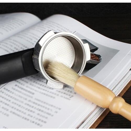 1pc coffee brush Coffee Grinder machine Cleaning Brush Wood Handle Natural Bristles Wood Dusting brush