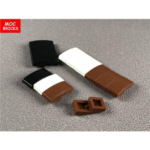 100pcs/lot MOC Bricks Slope, Curved 2 x 1 No Studs fit with 11477 DIY Educational Building Blocks Toys for children best gifts