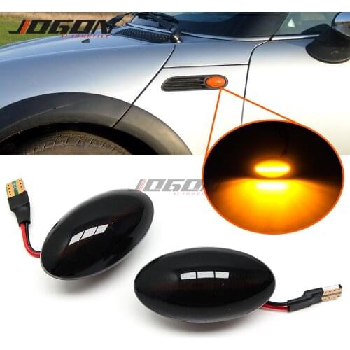 2pcs For Mini R50 R53 2001-2006 R52 One Cooper JCW LED Dynamic Side Marker Blinker Sequential Light