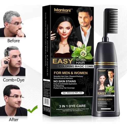 2Pcs/lot Hair Comb Dye Cream Plant Extract Hair Color Cream 100% Cover White Grey Hair Easy to Hair Coloring At Home Salon