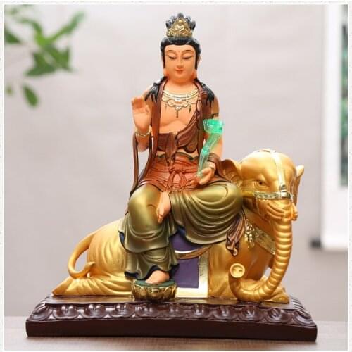 30cm large HOME Shrine efficacious protection Southeast Asia Gold plating Elephant god Samantabhadra buddha FENG SHUI statue