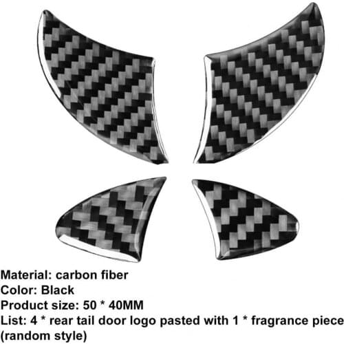 4Pcs Logo Trim Anti-corrosive Lightweight Carbon Fiber Exterior Rear Trunk Logo Panel Trim Sticker for Toyota Corolla 2014-2018