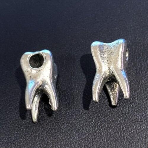 4pcs Tibetan Silver Color Tooth Pendants Charms For Jewelry Making Necklace Bracelet Earrings Keychain Diy Accessories