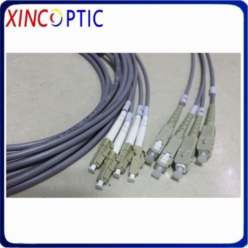 4 core 7M Armored Patch Cord 4core 7meters MM LC SC FC ST 62.5/125 OM1 OM2 4 fibers Multimode Armored Optical Fiber Jumper Cable