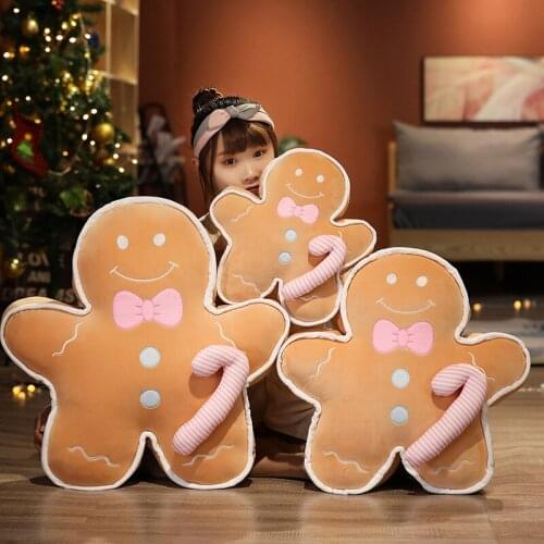 40/60/70CM Cartoon Gingerbread Man Plush Toys Biscuit Man Stuffed Soft Cute Pillow kawaii Bear Xmas Birthday GIft for Kids Baby