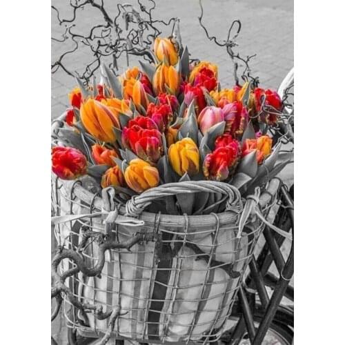 5D DIY Diamond Painting Flowers Colorful Tulips Full Drill Embroidery Cross Stitch Mosaic Home Decor Craft Kit Needlework Gift