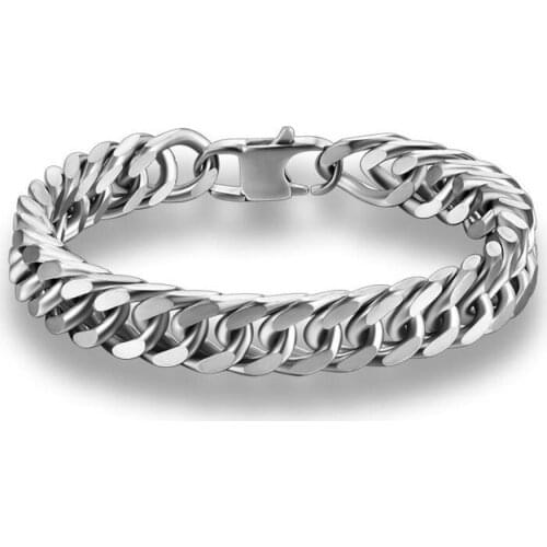 Cuban Bracelet Man High Quality Bangle Stainless Steel Splendid Men Fashion Jewelry Male Silver Color Bracelets Christmas Gift