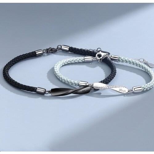 Mobius Couple Bracelets for Men and Women Hand-woven Hand Rope Niche Design Sense Long-Distance Love Couple Bracelet Jewelry