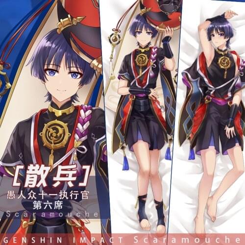 Genshin Impact Scaramouche Cosplay Dakimakura Pillowcase Scaramouch Peachskin Hugging Body Pillow Case Otaku Pillow Cover