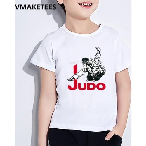 Kids Summer Short Sleeve Girls & Boys T shirt Children Judo Print Comfortable T-shirt Funny Casual Baby Clothes,HKP402