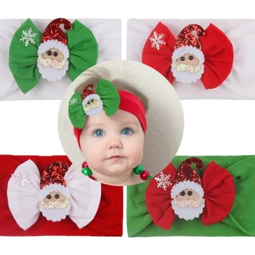 Childrens Christmas Headbands Hair Strap Elastic Baby Girl Children Kids Headwear Santa Claus Xmas Tree Hair Accessories Bebe
