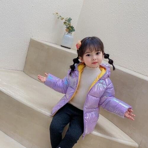 Kids For Boy Light Down Coat With Ear Hoodie Clothes Cute Baby Girl Jacket Infant Children Clothing Solid Color Warm Coat Glossy