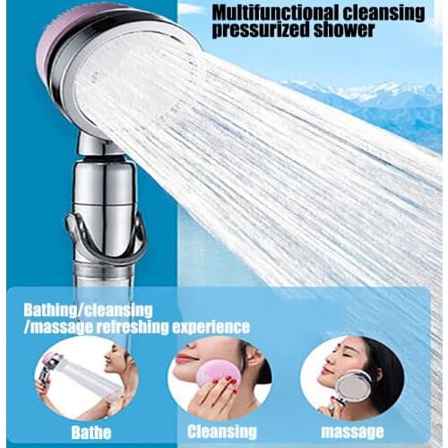 Facial Cleansing Shower Nozzle Filter Rain Shower Water Big Bath Pressurized Shower Set High Pressure Massage Shower Head