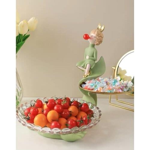 Home Decor Creative Fruit Candy Dried Fruit Tray Key Storage Tray Interior Figurines Home Living Room Decoration Nordic Style