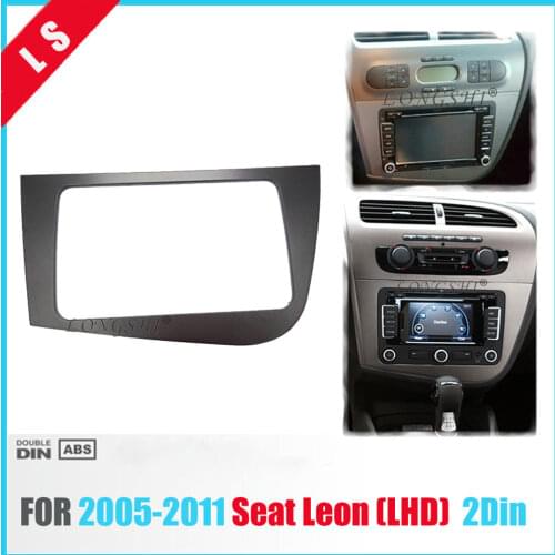 DOUBLE 2 DIN Car DVD FRAME Radio Fascia for SEAT Leon LHD Left Hand Drive stereo face plate frame radio panel dash mount kit din