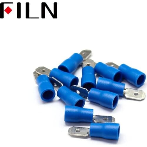 MDD2-187 Male Insulated Electrical Crimp Terminal for 1.5-2.5mm2 wire Connectors Cable Wire Connector Terminal AWG 16- 14