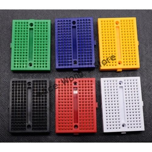 1pcs SYB-170 Mini Solderless Prototype Breadboard 170 Tie-points (white,yellow,Red,Black,Blue,Green)