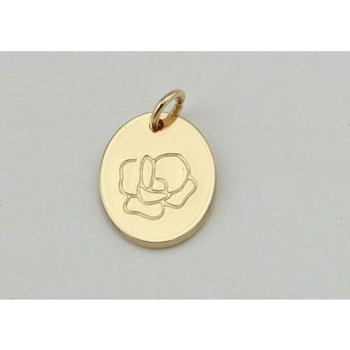 Custom Engraved Dainty Lafluer Floral Pendant Charm for Women Necklace Making Jewelry