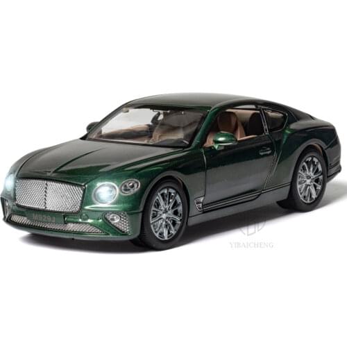 1/24 Bentley Continental GT Diecast Alloy Car Model With Light Metal Car Paint Decoration For Boy Kid Gift Toy 4 Doors Opened