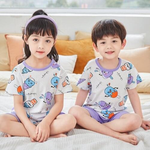 Kids Clothing Set 100% Cotton T-Shirt Suit Boys Outfits Summer Short Sleeve Shorts Two Pieces Set Tollder Girls Fashion Homewear