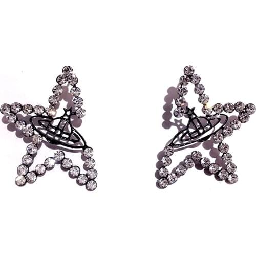 Korean crystal star stud earring for women jewelry