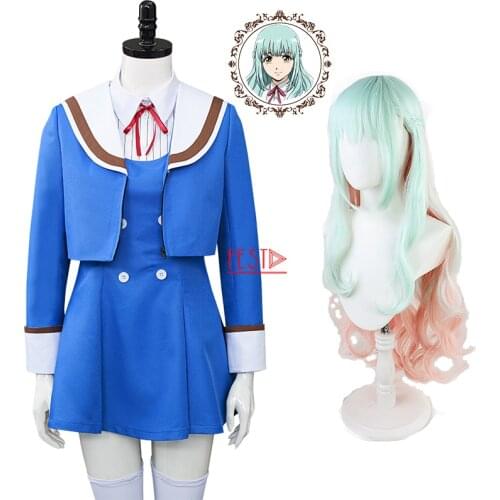 Anime High-Rise Invasion Shinzaki Kuon Cosplay Costume JK Uniform Wig Girls Women School Uniform Party Suit Students Sailor Suit
