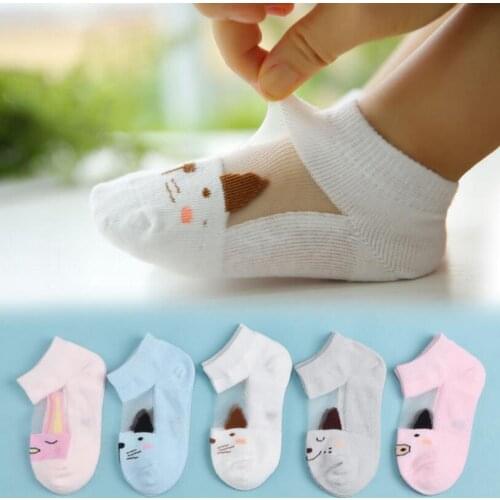 5Pairs/lot Summer Mesh Thin Baby Socks for Girls Cotton Newborn Boy Toddler Socks Baby Clothes Accessories Infant Baby Socks