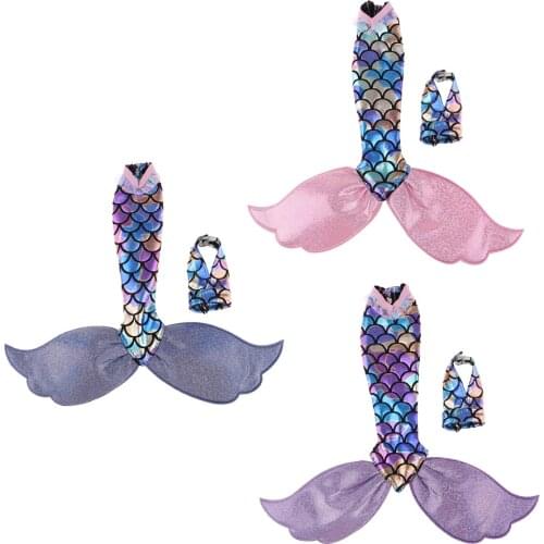 Trendy Doll Clothing Garment Mermaid Tail Dress and V Collar Halter Top Party Dress Bathing Suit for Doll