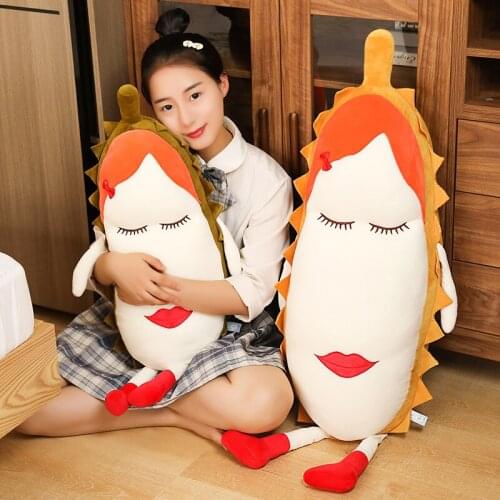Soft cute durian fruit pillow funny plush toy sleeping clip leg long pillow sofa pillow lunch break office cushion