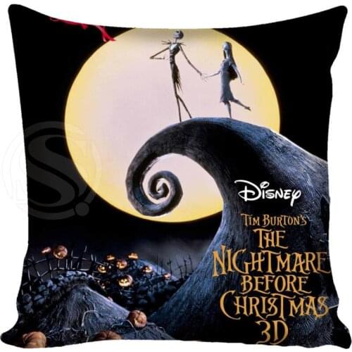Custom Jack Nightmare Before Pillowcase Square Zippered Home Decorative Pillow Cover Two Sides Printed 35X35 40X40 45X45 60X60