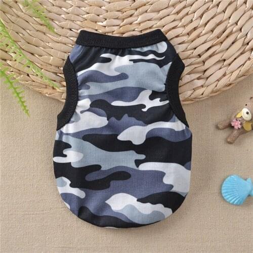 Pet Dog Clothes Soft Spring/Summer Cotton Puppy Shirts T-shirt Cat Vests Camouflage Clothing for Small Pets Chihuahua Yorkie