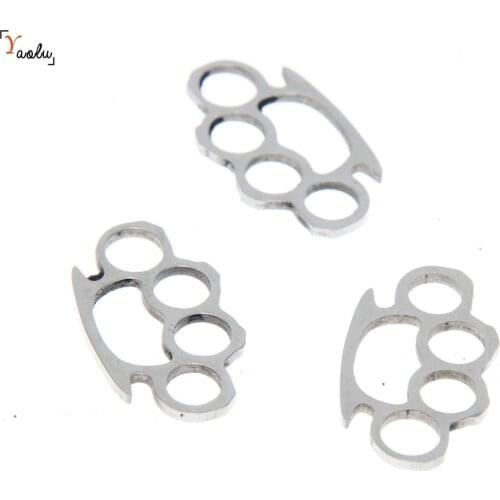 5piece/lot Brass Knuckle charm Stainless steel Brass Knuckle Emblem Amulet Charm pendant 20x11.5mm