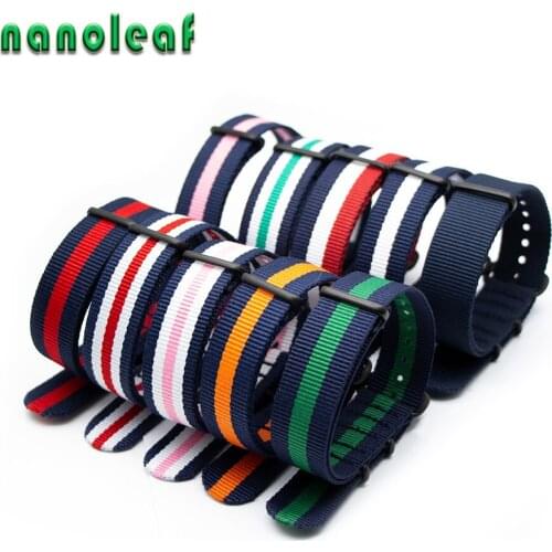 Premium Band For Sports Woven Straps Replacement Accessories 18mm 20mm 22mm NATO Striped Strap Watch For Men Women