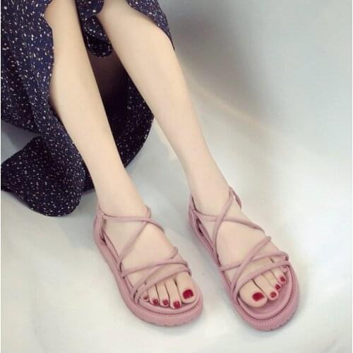 Classic Womens Summer Sandals lace up Shoes Ladies Solid Sewing Hollow Sandals Platform Female Casual Comfortable Woman Shoes