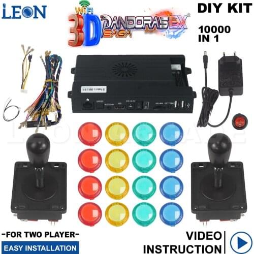 Sanwa Original Transparent Pandora Arcade Button No Led Spanish Style Arcade Joystick Kit Pandora Box Saga 3d 128G HD 720P